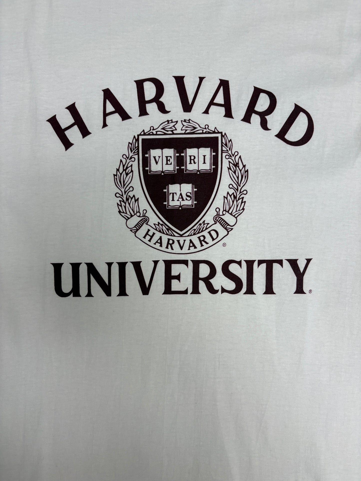 Harvard University Graphic Tee | Size Large | Vintage 1990s College White T-Shirt |
