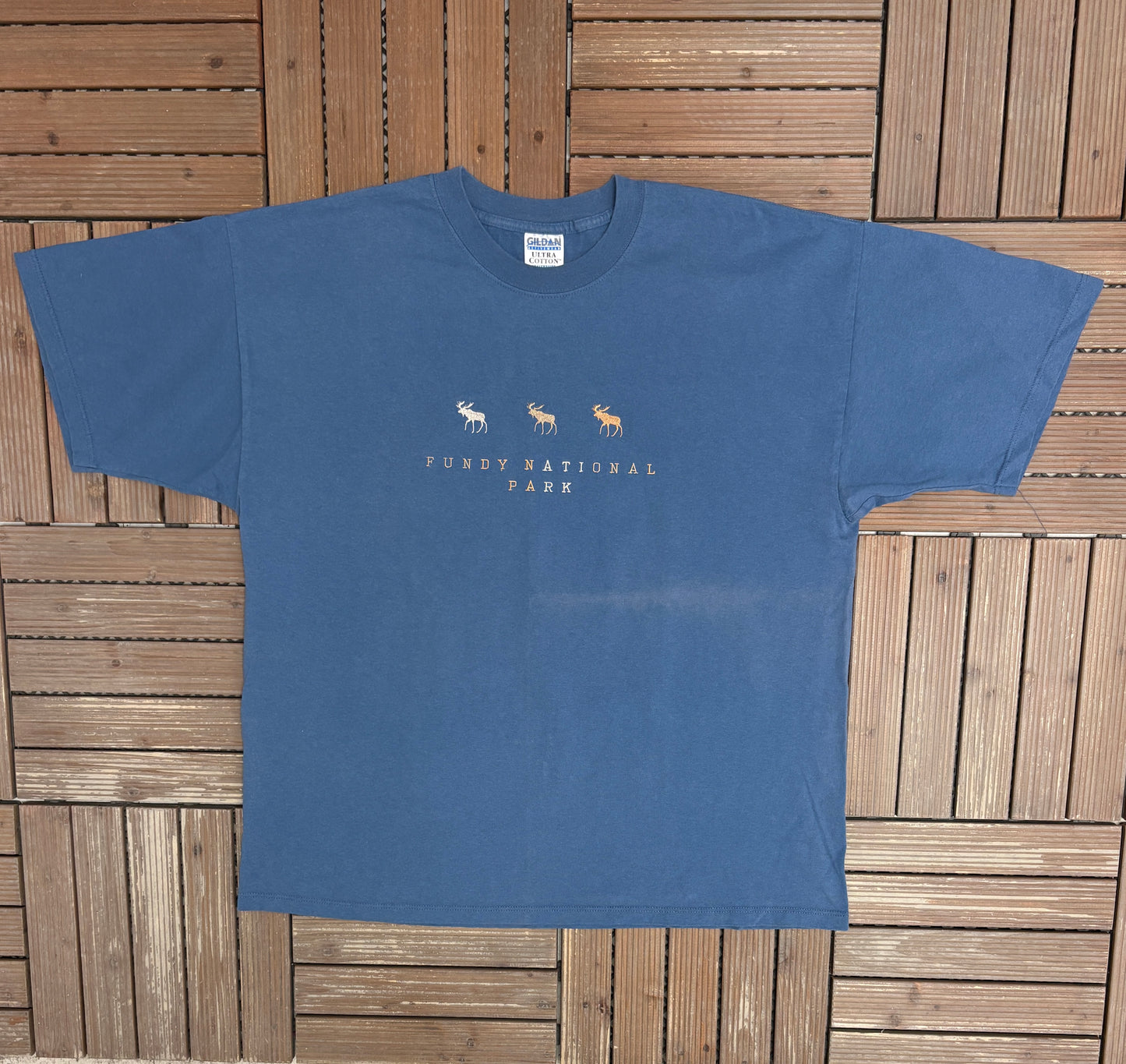 Fundy National Park Graphic Tee | Size XX-Large | Vintage 2000s Tourist Promotional Blue T-Shirt |