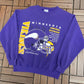 Minnesota Vikings Graphic Crewneck | Size Large | Vintage 1990s NFL Football Purple Sweater |