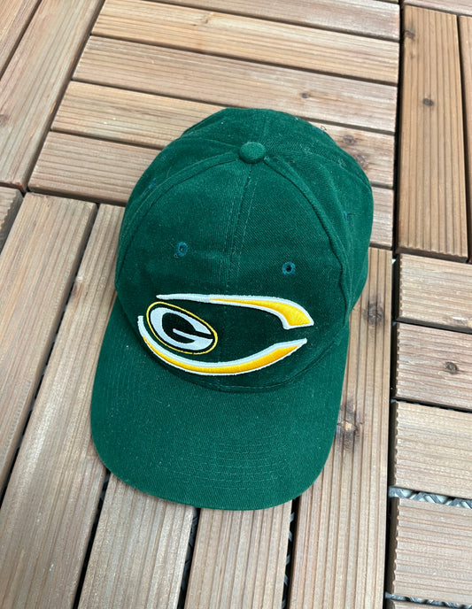 Green Bay Packers Embroidered Graphic Hat | Strap Back | Vintage 2000s NFL Football Green Cap |