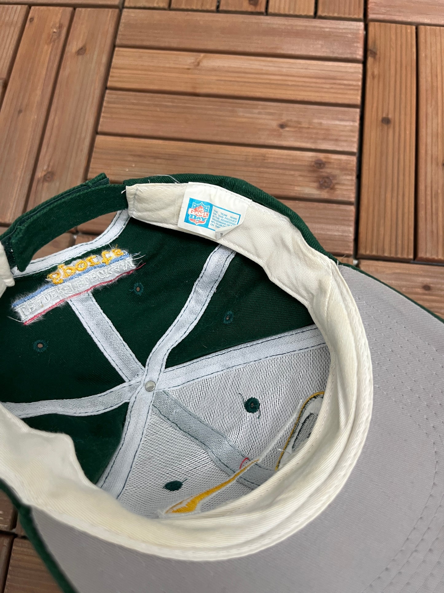 Green Bay Packers Embroidered Graphic Hat | Strap Back | Vintage 2000s NFL Football Green Cap |