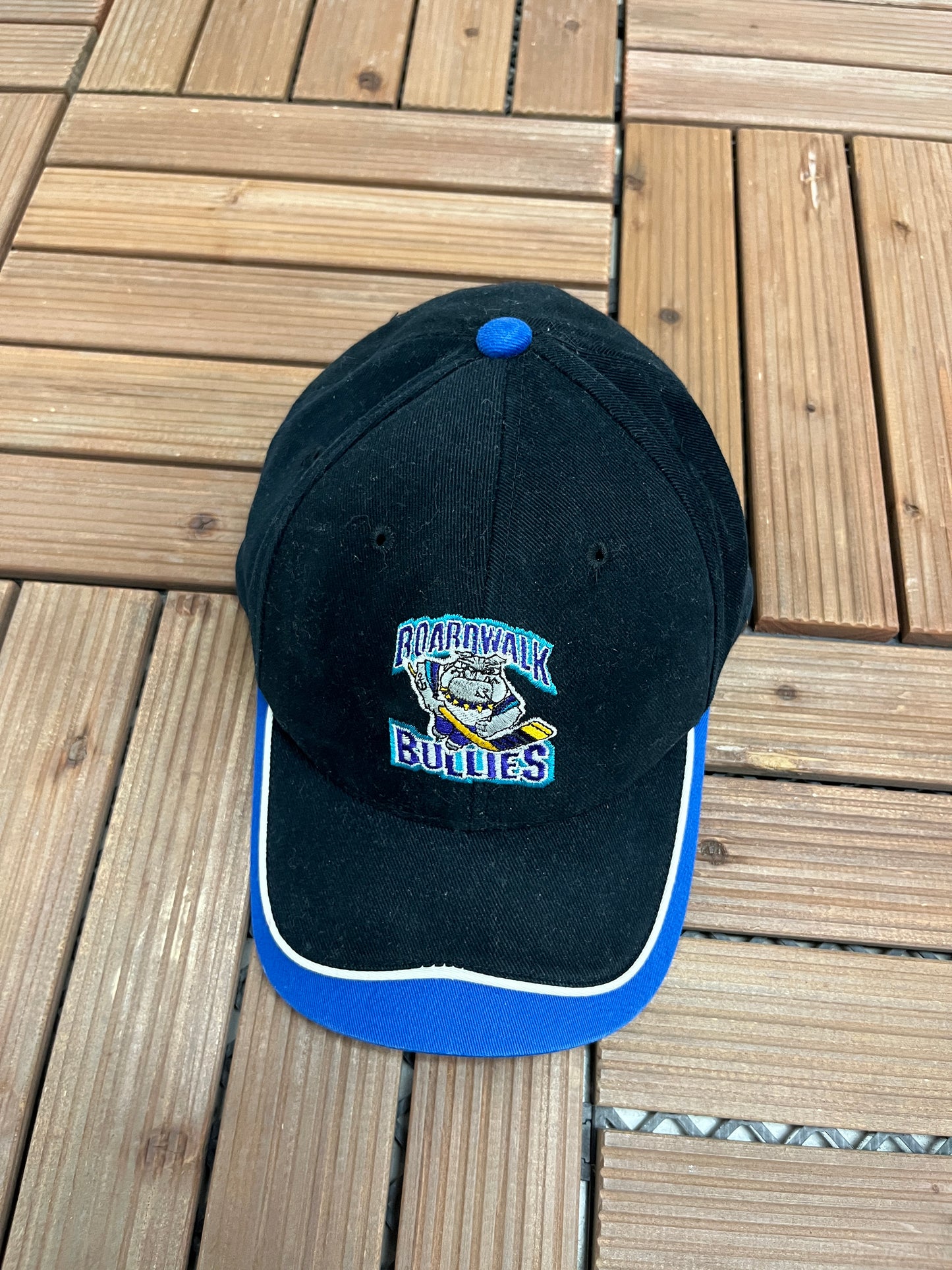 Boardwalk Bullies Graphic Hat | Strap Back | Vintage 2000s ECHL Hockey Red Cap |