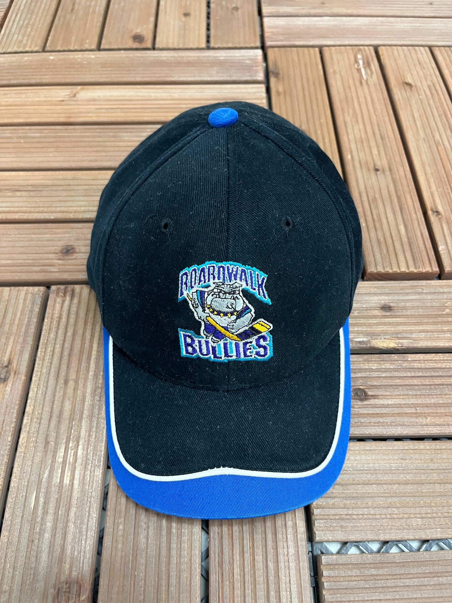 Boardwalk Bullies Graphic Hat | Strap Back | Vintage 2000s ECHL Hockey Red Cap |