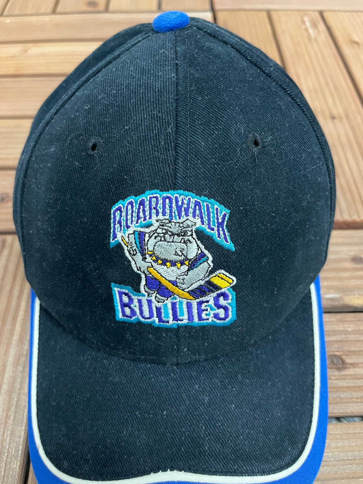 Boardwalk Bullies Graphic Hat | Strap Back | Vintage 2000s ECHL Hockey Red Cap |