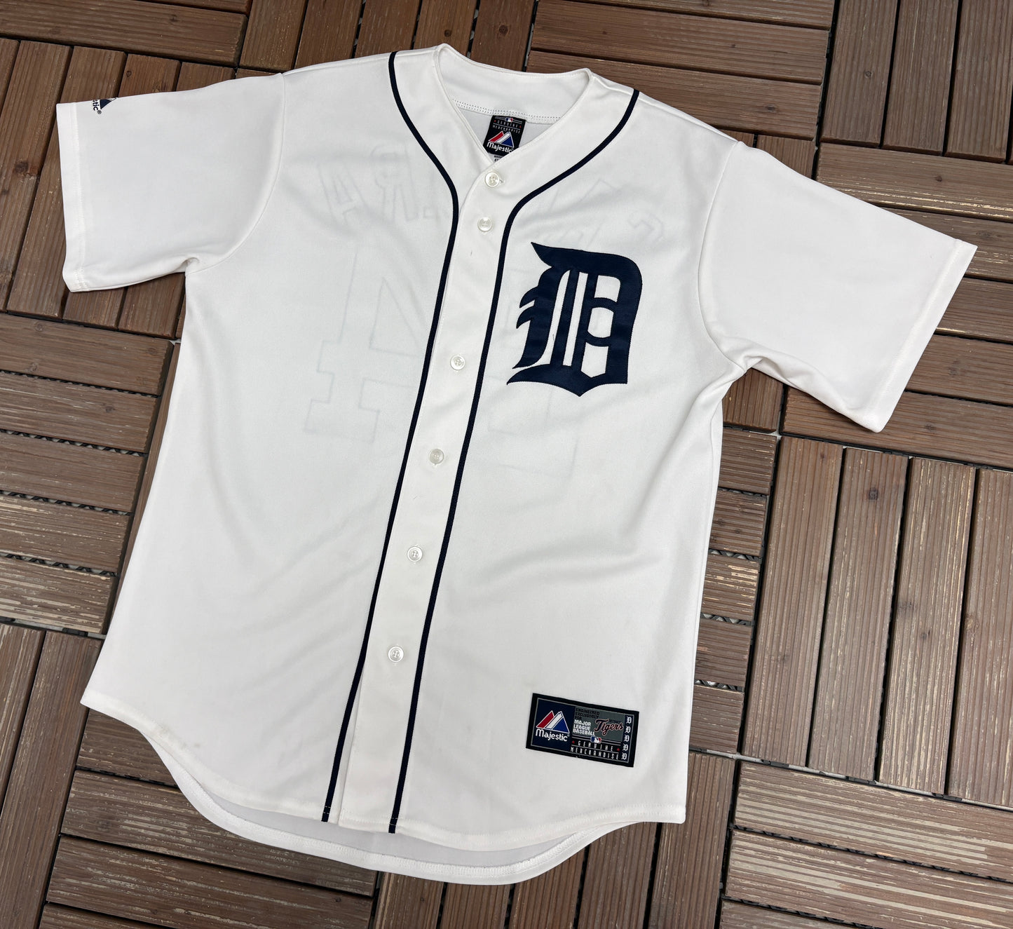Detroit Tigers Miguel Cabrera Graphic Jersey | Size Medium | Vintage 2000s MLB Baseball White Jersey |