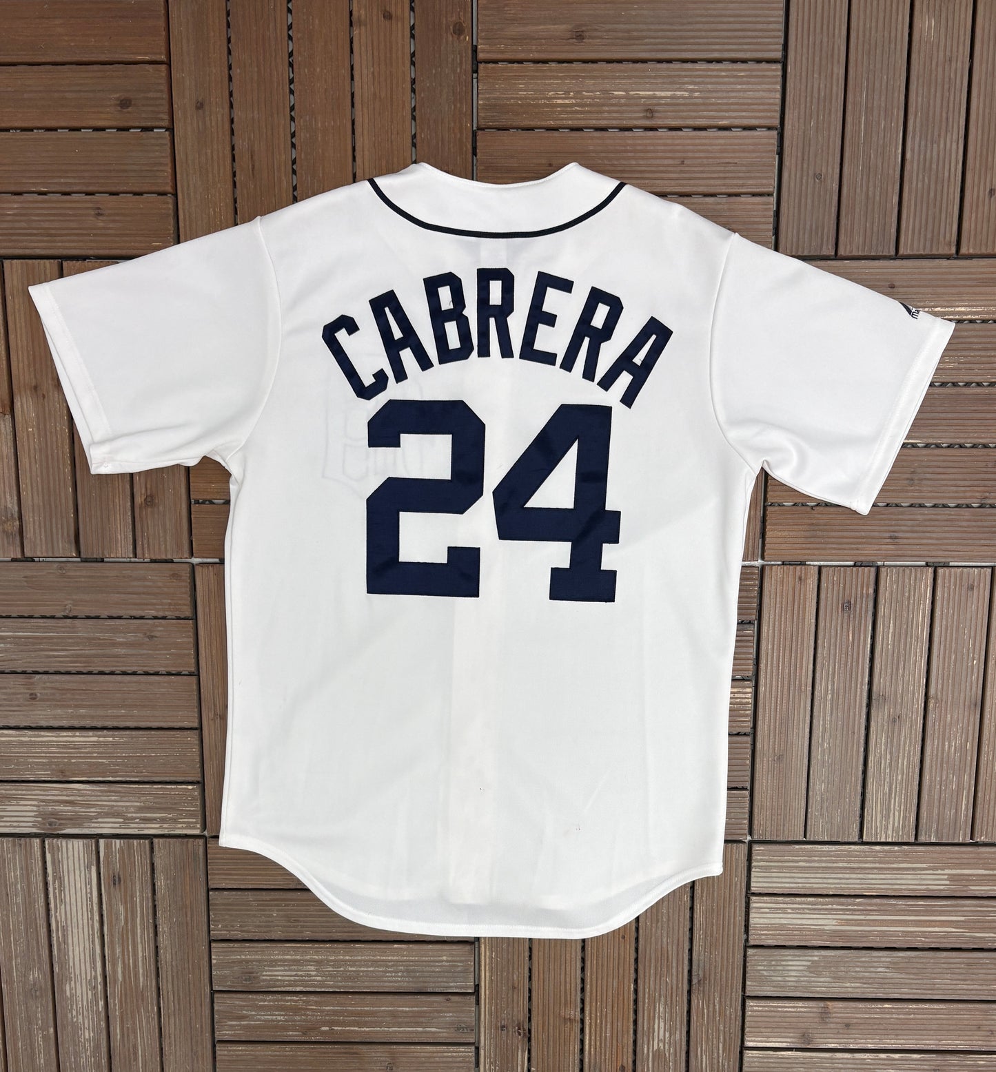 Detroit Tigers Miguel Cabrera Graphic Jersey | Size Medium | Vintage 2000s MLB Baseball White Jersey |