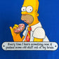 The Simpsons Every Time I Learn Something New Graphic Tee | Size Medium | Vintage 2000s Cartoon Promotional Blue T-Shirt |