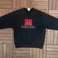 Maryland Terrapins Graphic Crewneck | Size X-Large | Vintage 1990s College Black Sweater |