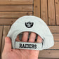 Oakland Raiders Football Embroidered Graphic Hat | Strap Back | Vintage 2000s NFL Football Grey Cap |