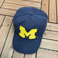 Michigan Wolverines Embroidered Graphic Hat | Snap Back | Vintage 1990s College Sports Blue Cap |