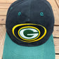 Green Bay Packers Embroidered Graphic Hat | Snap Back | Vintage 1990s NFL Football Black Cap |