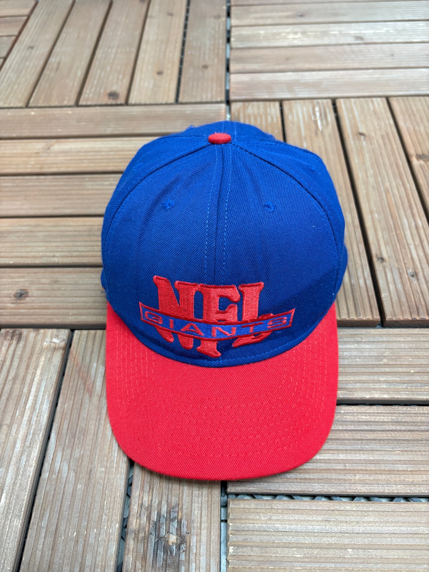 New York Giants Graphic Hat | Snap Back | Vintage 1990s NFL Football Blue Cap |