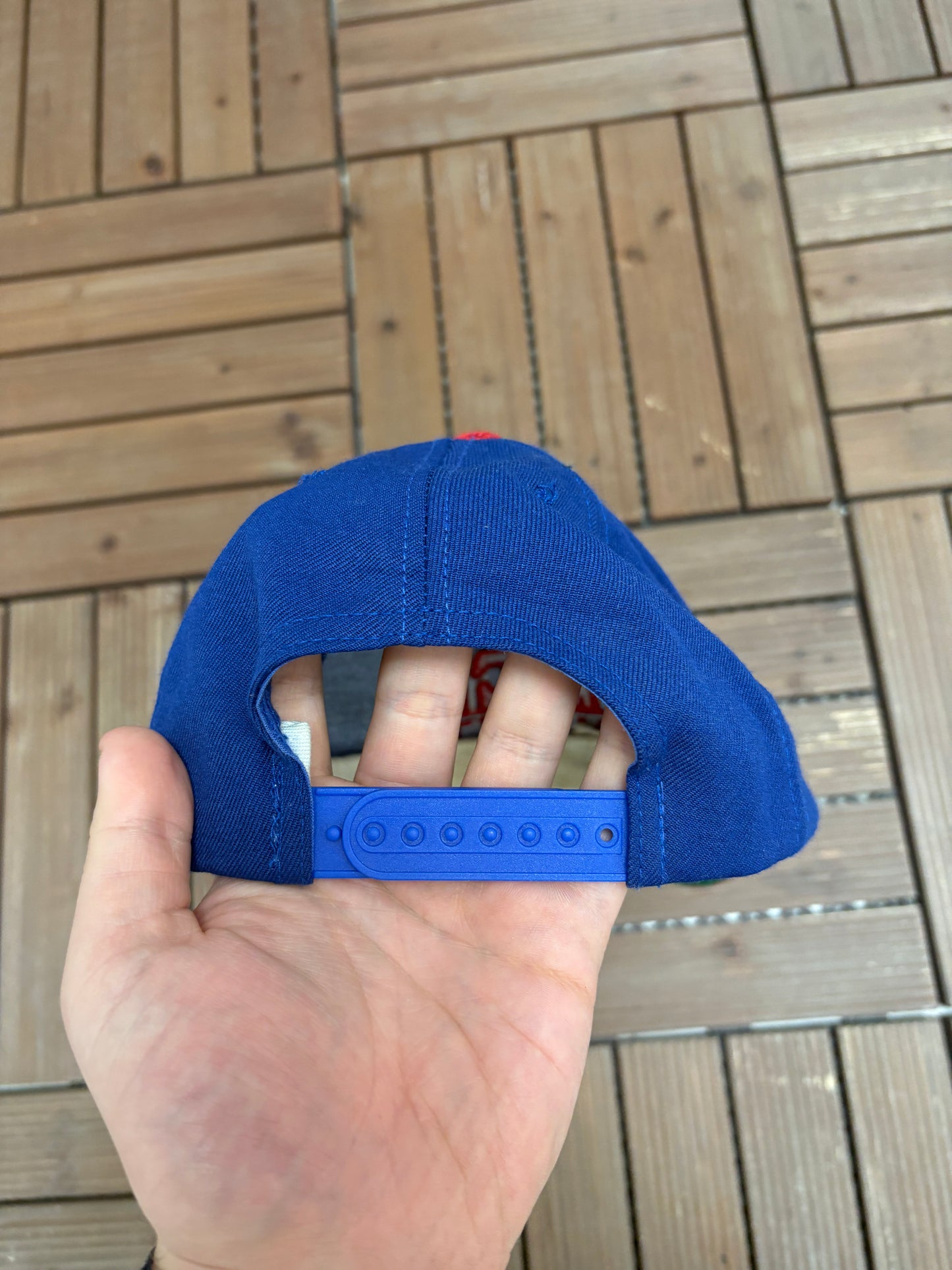 New York Giants Graphic Hat | Snap Back | Vintage 1990s NFL Football Blue Cap |