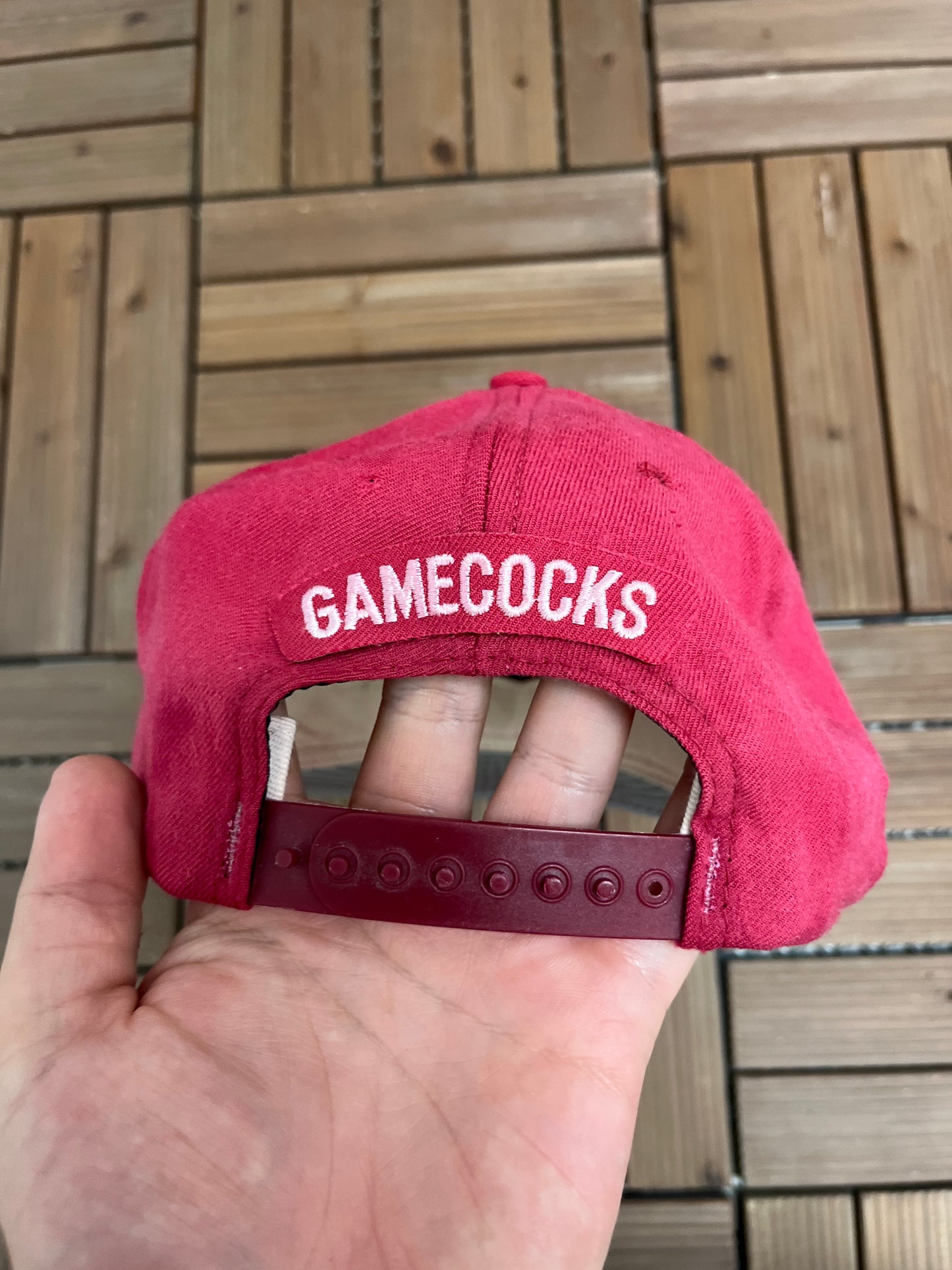 South Carolina Gamecocks Graphic Hat | Snap Back | Vintage 1990s College Sports Red Cap |