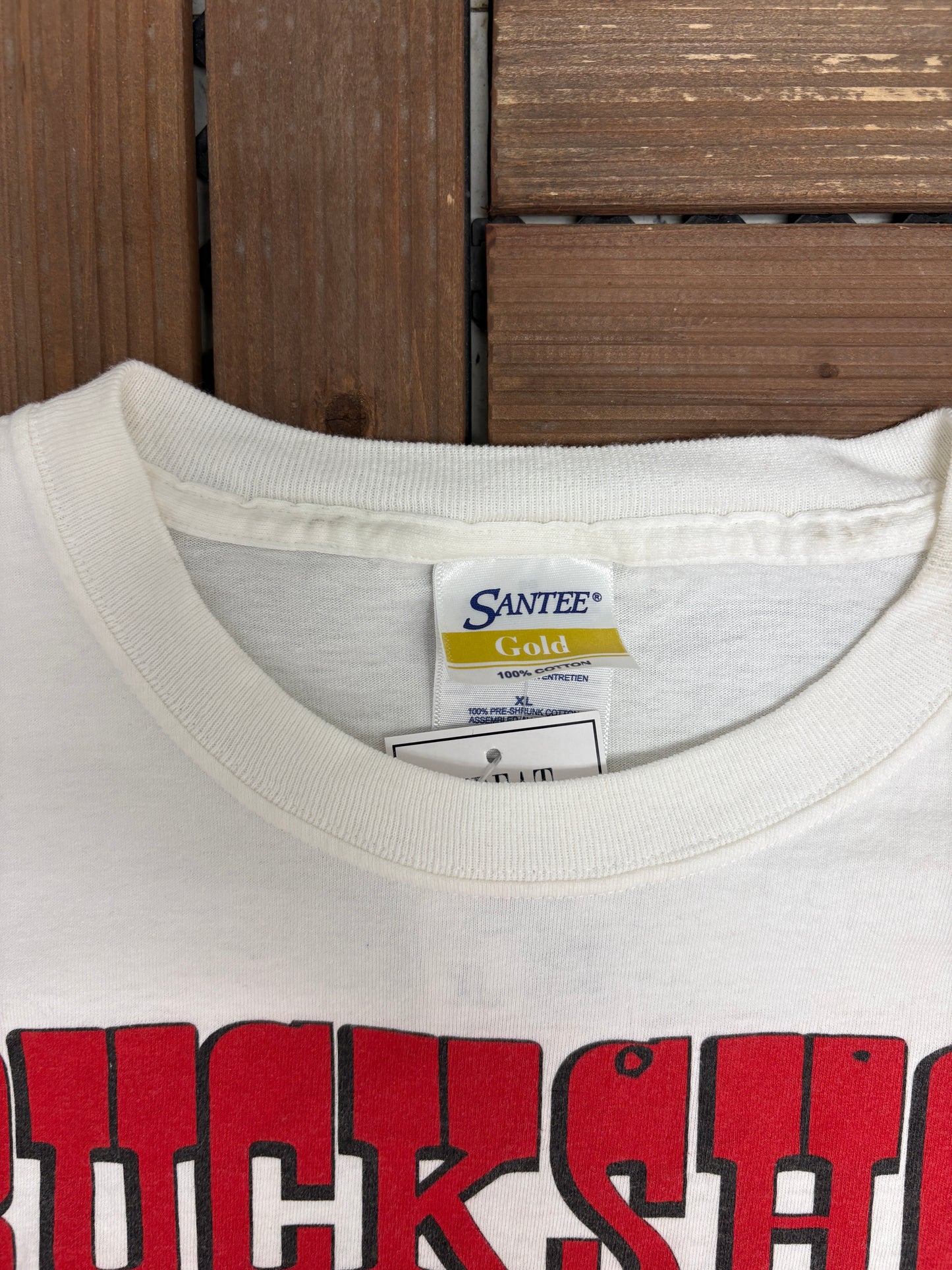 Buckshot Racing Fan Club 2000 Graphic Tee | Size X-Large | Vintage 2000s NASCAR Racing White T-Shirt |