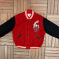 Bugs Bunny Warner Bros Graphic Jacket | Size Large | Vintage 1990s Varsity Red Jacket |
