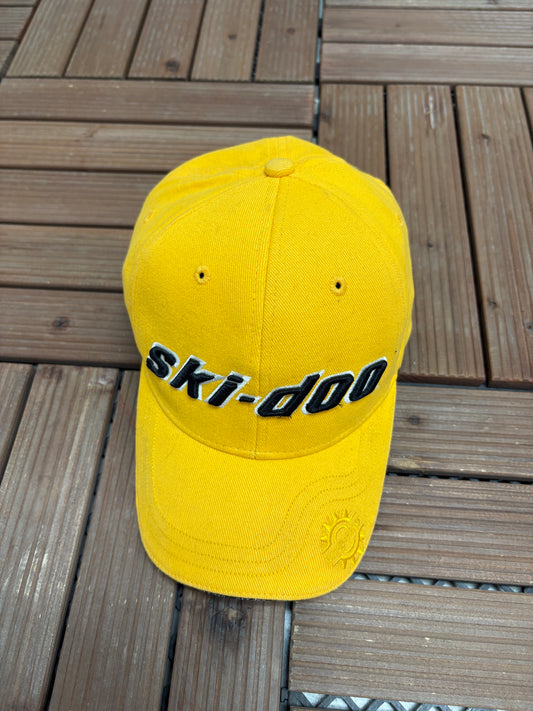 Ski-Doo Embroidered Graphic Hat | Small/Medium | Vintage 2000s Promotional Yellow Cap |