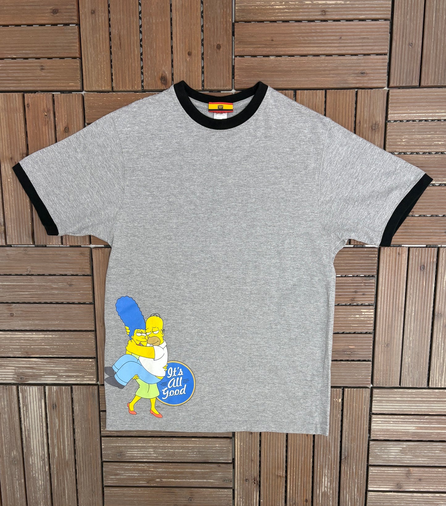 The Simpsons It's All Good Graphic Tee | Size Medium | Vintage 2000s Promotional Grey T-Shirt |