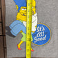 The Simpsons It's All Good Graphic Tee | Size Medium | Vintage 2000s Promotional Grey T-Shirt |
