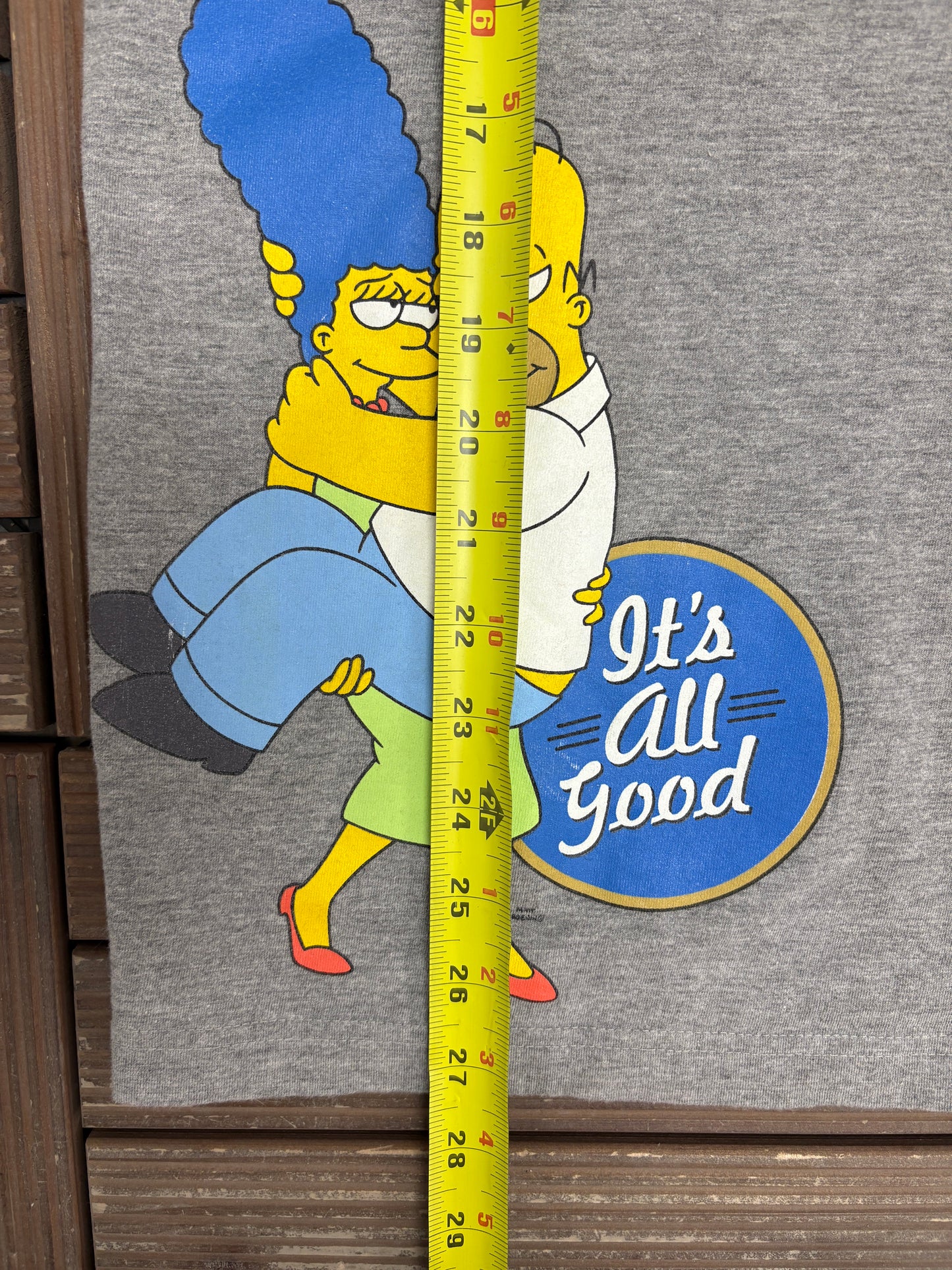 The Simpsons It's All Good Graphic Tee | Size Medium | Vintage 2000s Promotional Grey T-Shirt |