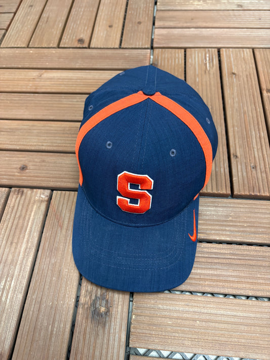 Syracuse Orange Nike Graphic Hat | Strap Back | Vintage 2000s College Blue Cap |
