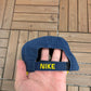 Nike Basketball Embroidered Graphic Hat | Strap Back | Vintage 2000s Nike Branded Blue Cap |