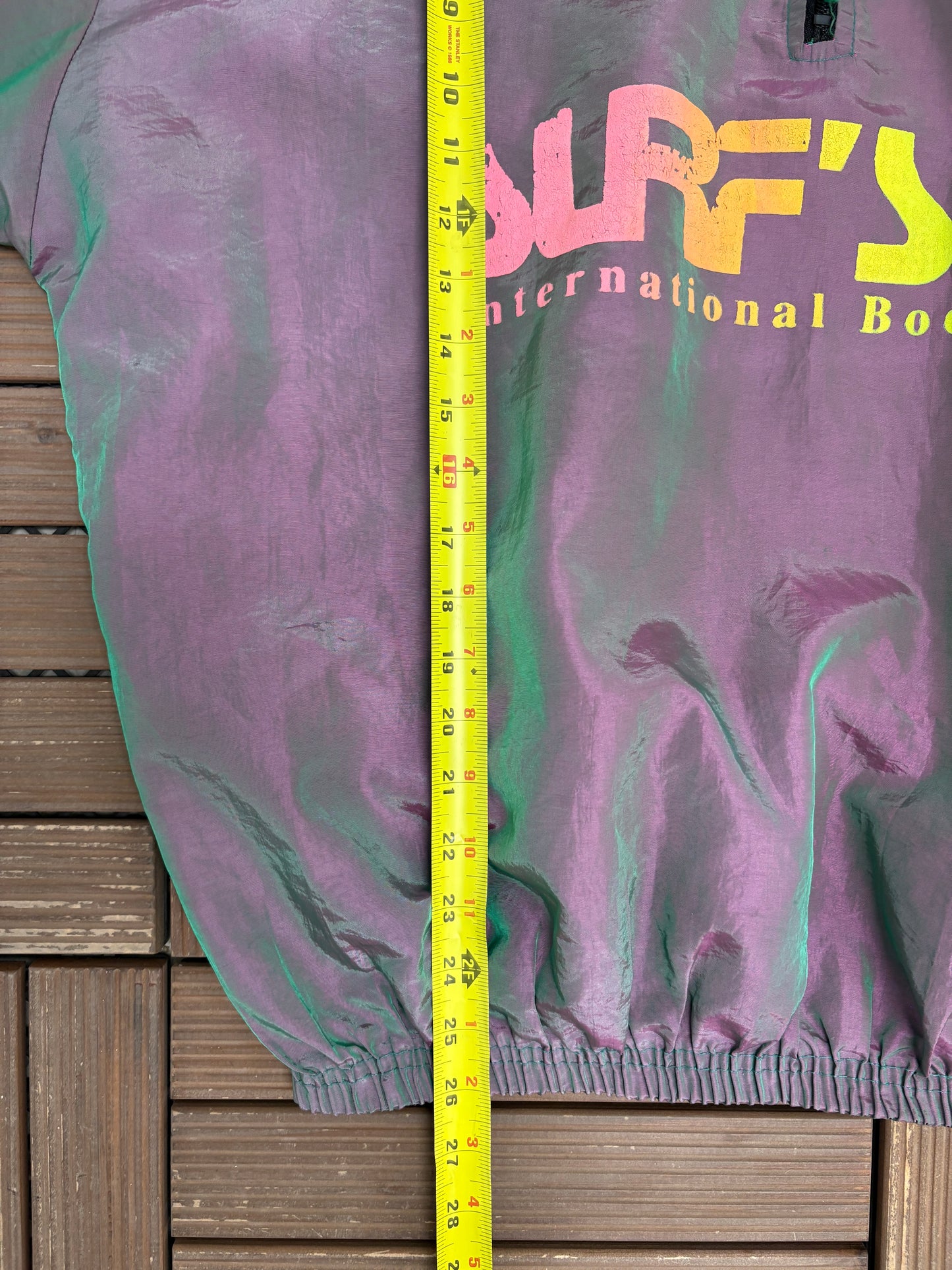 Surf's Up International Body Gear Graphic Windbreaker | One Size | Vintage 1990s Purple Light Jacket |