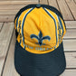 New Orleans Saints Graphic Hat | Snap Back | Vintage 1990s NFL Football Black Cap |