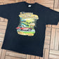 The Journey Is The Destination Spokane, Washington Graphic Tee | Size X-Large | Vintage 2000s Tourist Black T-Shirt |