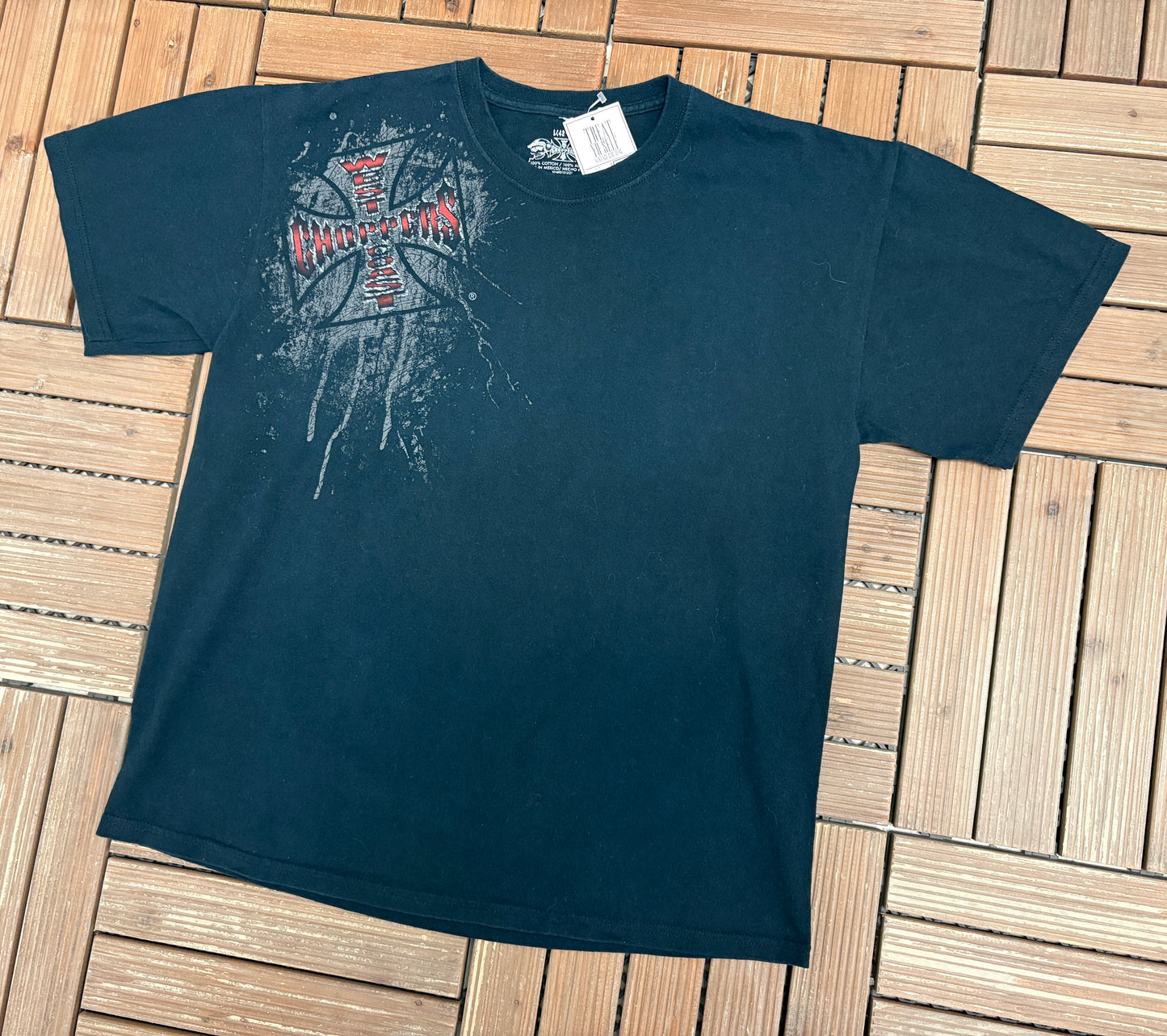 West Coast Choppers Graphic Tee | Size Large | Vintage 2000s Biker Black T-Shirt |