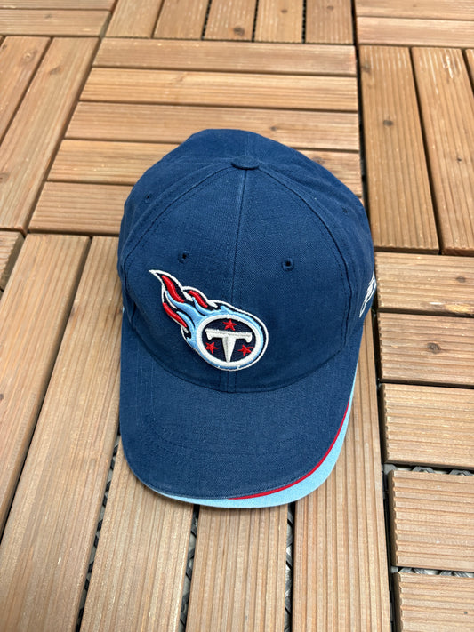 Tennessee Titans Embroidered Graphic Hat | Strap Back | Vintage 1990s NFL Football Blue Cap |