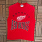 Detroit Red Wings Graphic Tee | Size Large | Vintage 1990s NHL Hockey Red Tank Top |