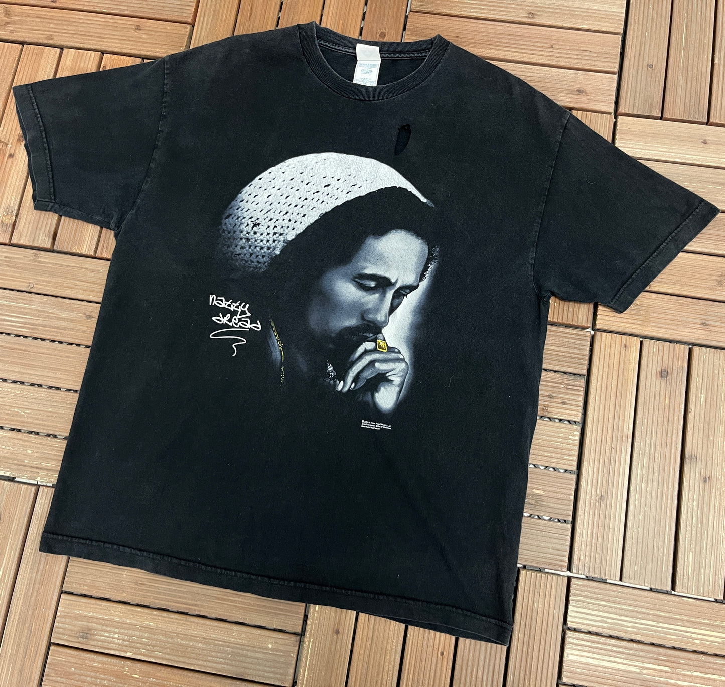 Bob Marley Natty Dread Graphic Tee | Size X-Large | Vintage 2000s Promotional Reggae Music Black T-Shirt |