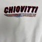 Chiovitti Racing Embroidered Graphic Crewneck | Size X-Large | Vintage 1990s Racing White Sweater |