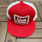 Shurfine Groceries Graphic Hat | Snap Back | Vintage 1990s Red Trucker Cap |