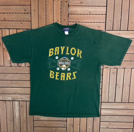 Baylor Bears 2005 College World Series Graphic Tee | Size X-Large | Vintage 2000s College Green T-Shirt |