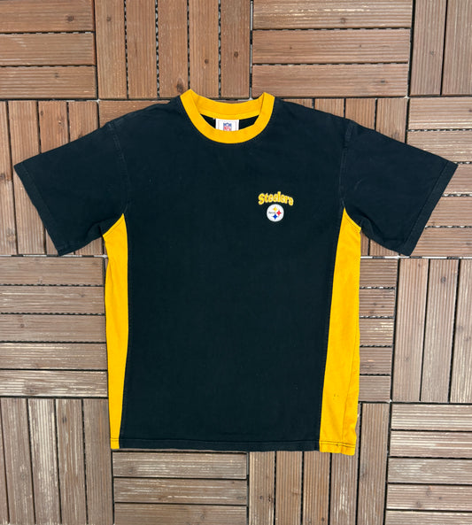 Pittsburgh Steelers Embroidered Graphic Tee | Size Large | Vintage 2000s NFL Football Black T-Shirt |