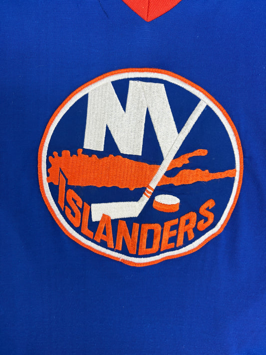New York Islanders Billy Smith Hockey Jersey | Size Large | Vintage 1980s NHL Hockey Blue Jersey |