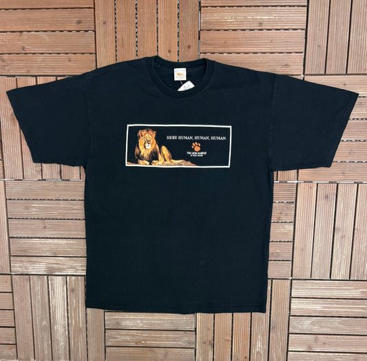 The Lion Habitat At MGM Grand Graphic Tee | Size X-Large | Vintage 1990s Tourist Black T-Shirt |