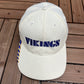 Minnesota Vikings Embroidered Graphic Hat | Strap Back | Vintage 1990s Sports Specialties NFL Football White Cap |