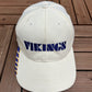 Minnesota Vikings Embroidered Graphic Hat | Strap Back | Vintage 1990s Sports Specialties NFL Football White Cap |