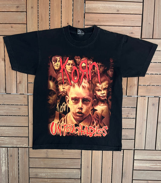 Korn Untouchables Graphic Tee | Size Medium | Vintage 2000s Metal Band Music Black T-Shirt |