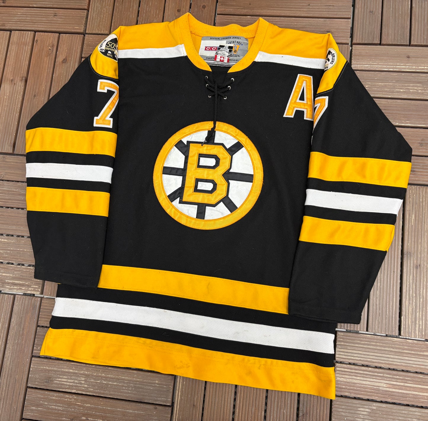 Boston Bruins Phil Esposito Hockey Jersey | Size X-Large | Vintage 1990s NHL Hockey Black Jersey |