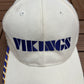 Minnesota Vikings Embroidered Graphic Hat | Strap Back | Vintage 1990s Sports Specialties NFL Football White Cap |