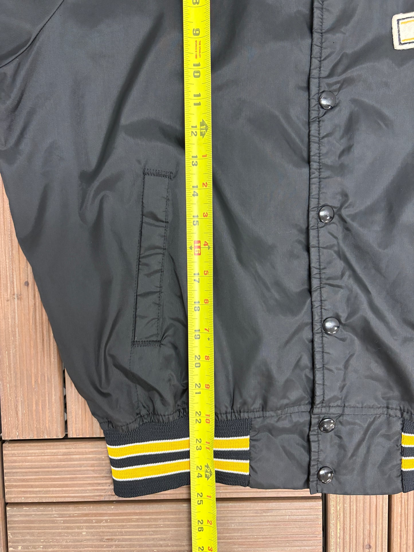 Iowa Hawkeyes Stitched Graphic Jacket | Size Large | Vintage 1980s College Black Jacket |