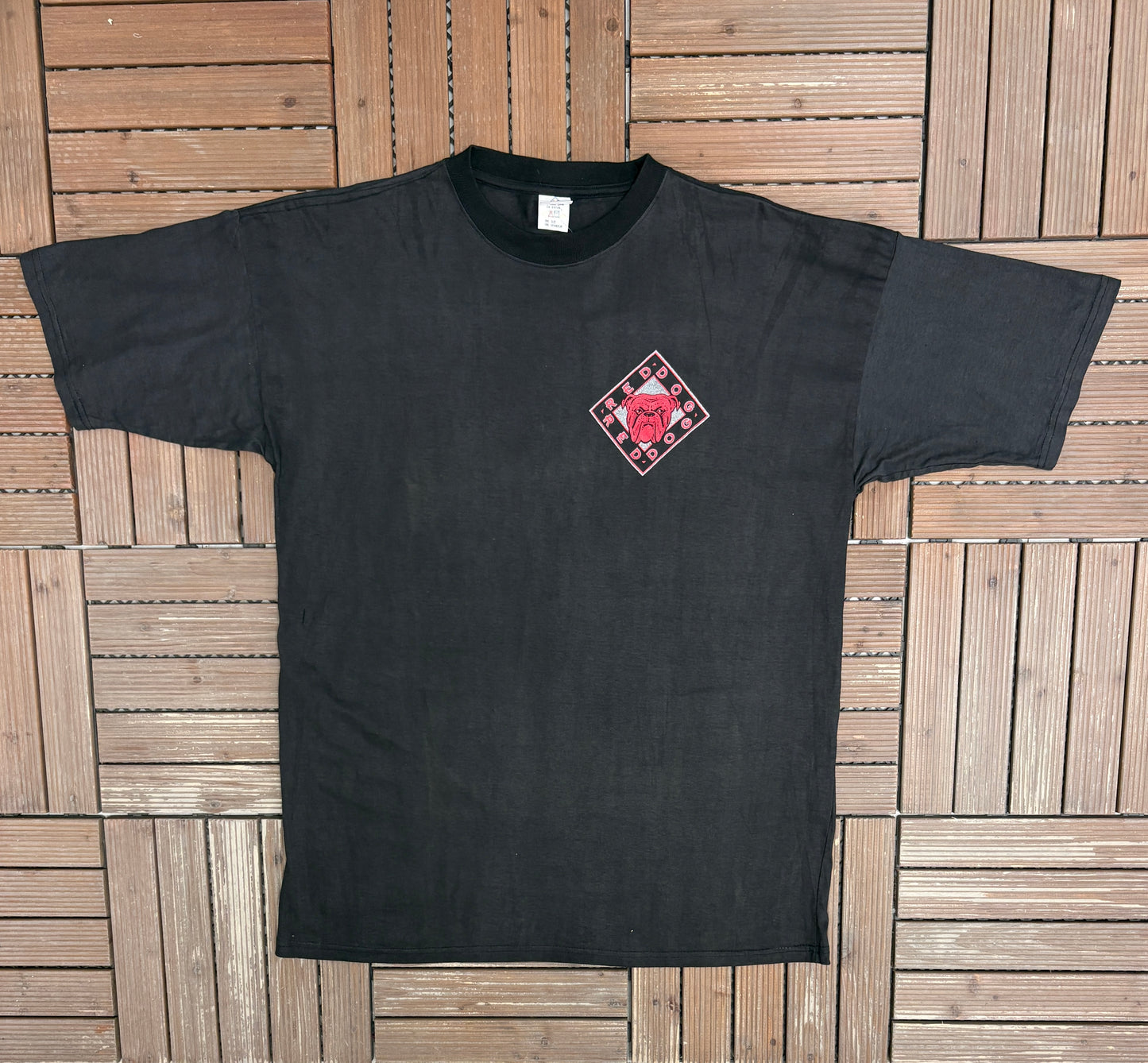 Red Dog Beer Graphic Tee | One Size Fits All | Vintage 1990s Promotional Black T-Shirt |
