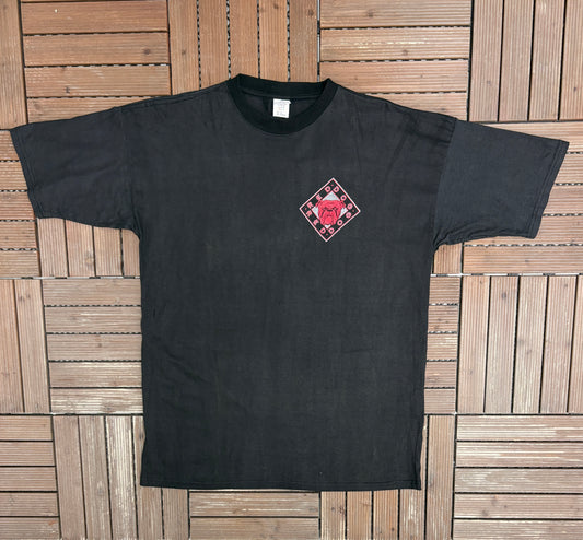 Red Dog Beer Graphic Tee | One Size Fits All | Vintage 1990s Promotional Black T-Shirt |