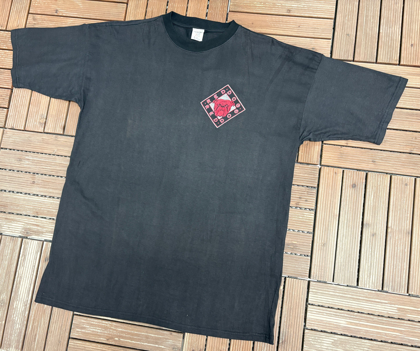 Red Dog Beer Graphic Tee | One Size Fits All | Vintage 1990s Promotional Black T-Shirt |