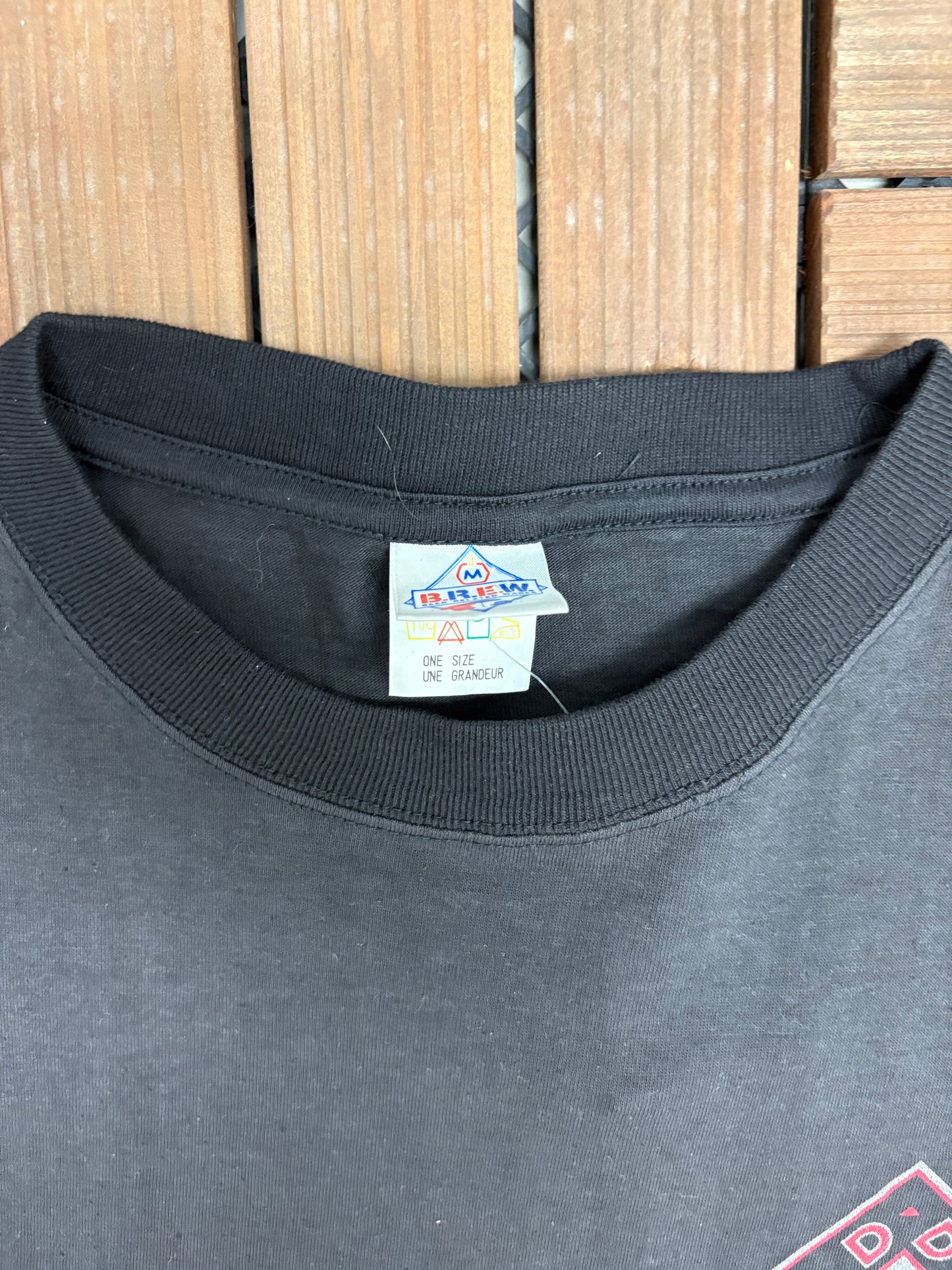 Red Dog Beer Graphic Tee | One Size Fits All | Vintage 1990s Promotional Black T-Shirt |