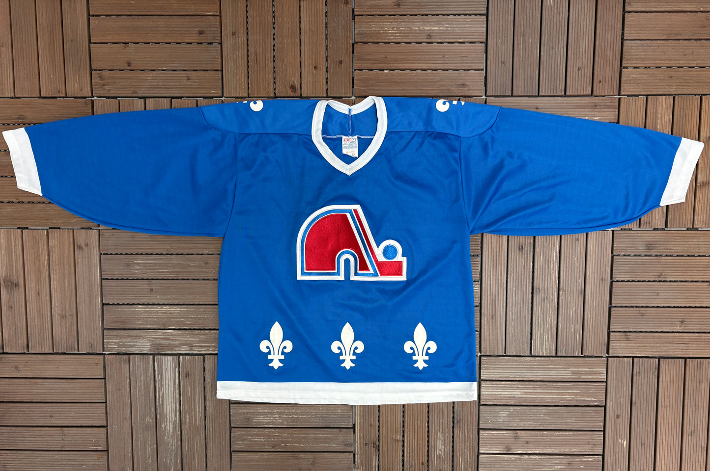 Quebec Nordiques Hockey Jersey | Size Large | Vintage 1990s NHL Hockey Blue Jersey |